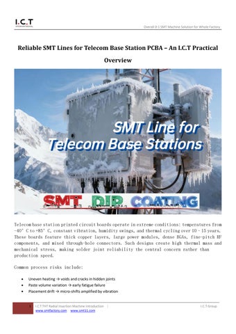 Reliable SMT Lines for Telecom Base Station PCBA – An I.C.T Practical Overview