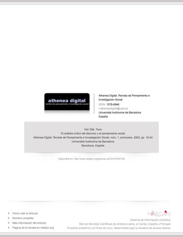 El análisis crítico del discurso y el pensamiento social