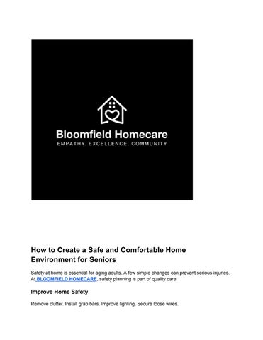 How to Create a Safe and Comfortable Home Environment for Seniors