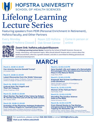 Lifelong Learning Lecture Series: MARCH 2026