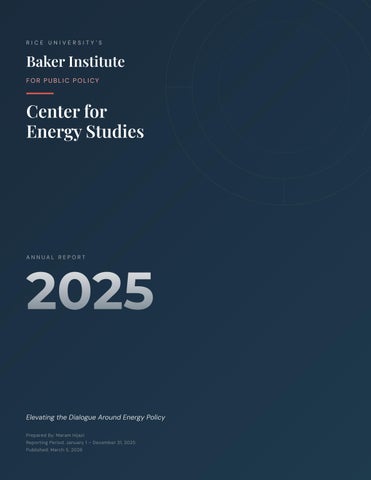 Center for Energy Studies Annual Report 