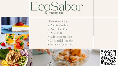 Presentación Recetas Saludables Verduras Salud Fotográfico Minimalista Beige Verde