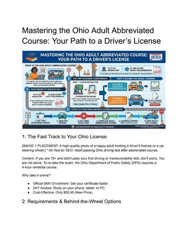 Mastering the Ohio Adult Abbreviated Course