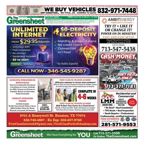 The 3-4-2026 Edition of The Greensheet Houston