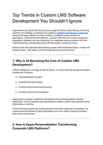 Top Trends in Custom LMS Software Development You Shouldn’t Ignore