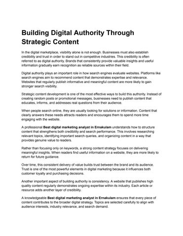 Building Digital Authority Through Strategic Content