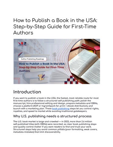 How to Publish a Book in the USA Step-by-Step Guide