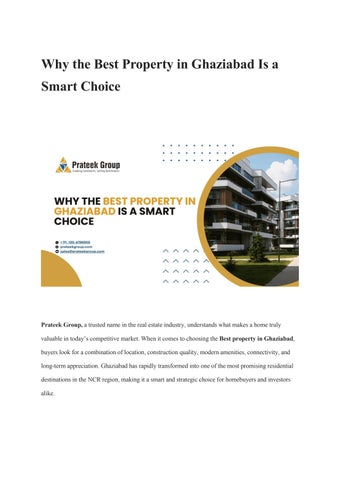 Why the Best Property in Ghaziabad Is a Smart Choice