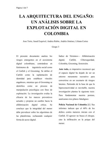 La arquitectura del engaño: Un análisis sobre la explotación digital en colombia