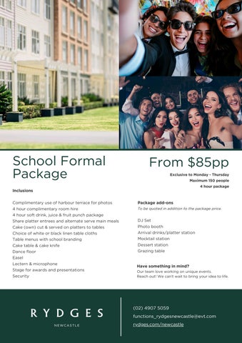 School Formals - Rydges Newcastle