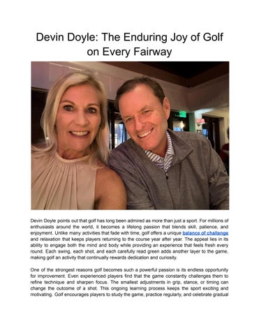 Devin Doyle: The Enduring Joy of Golf on Every Fairway
