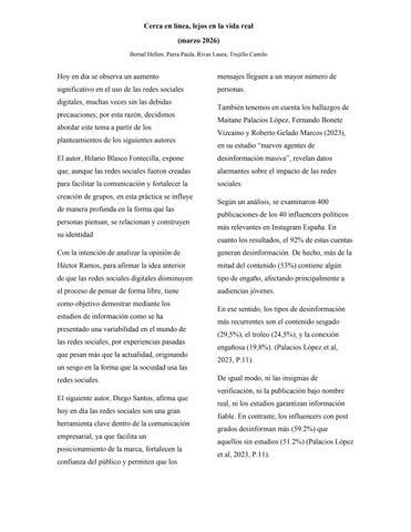 Cerca en linea, lejos en la vida real