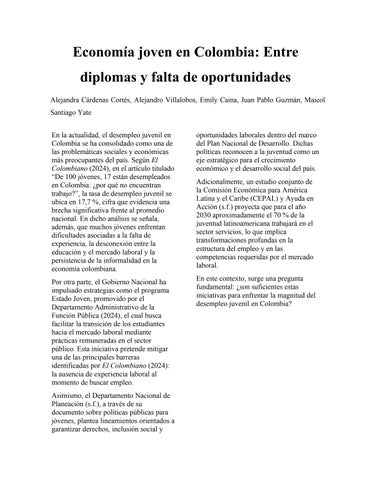Economía joven en Colombia