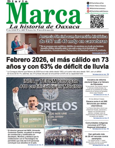 Edición impresa del diario Marca de Oaxaca 05-02-2026