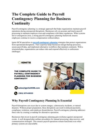 The Complete Guide to Payroll Contingency Planning for Business Continuity