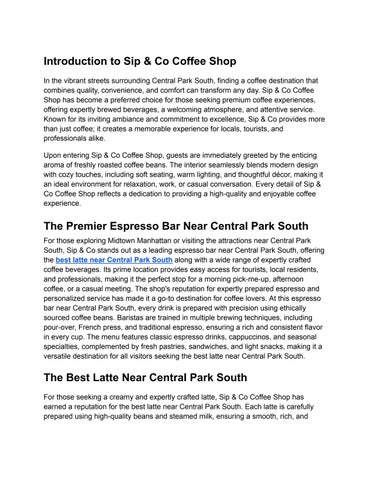 best latte near Central Park South