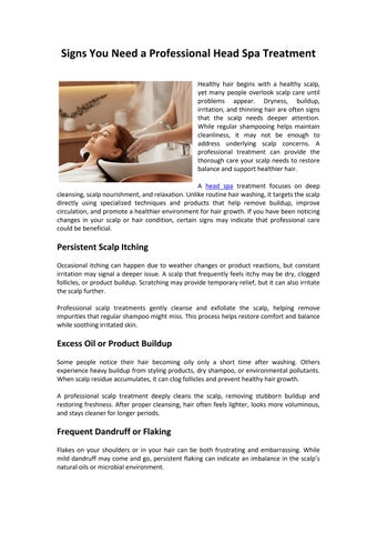 Signs You Need a Professional Head Spa Treatment