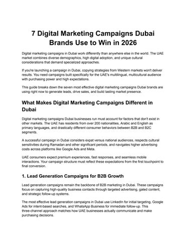7 Digital Marketing Campaigns Dubai Brands Use to Win in 2026