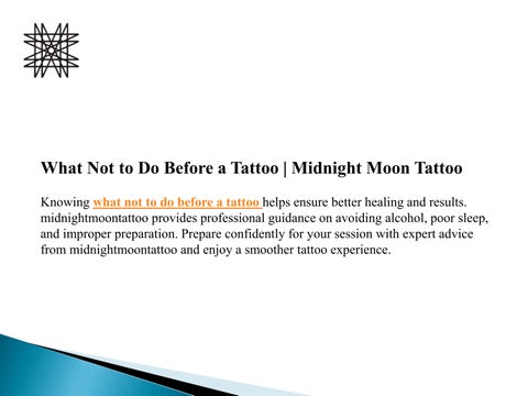 What Not to Do Before a Tattoo | Midnight Moon Tattoo