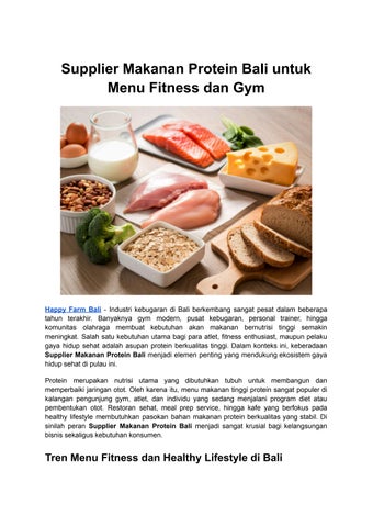 Supplier Makanan Protein Bali untuk Menu Fitness dan Gym