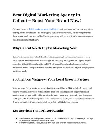 digital marketing agency in Calicut 