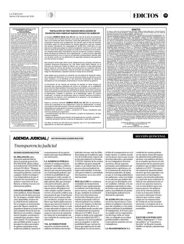 La Agenda Judicial 5/3/2026