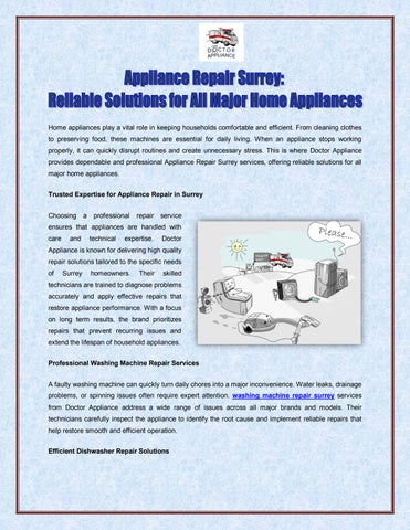 Appliance Repair Surrey Reliable Solutions for All Major Home Appliances