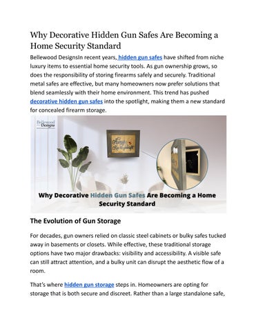 Why Decorative Hidden Gun Safes Are Becoming a Home Security Standard