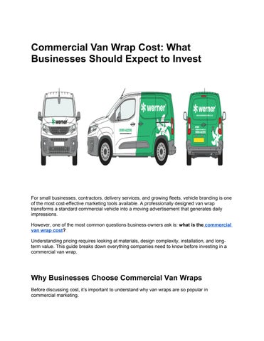Commercial Van Wrap Cost What Businesses Should Expect to Invest