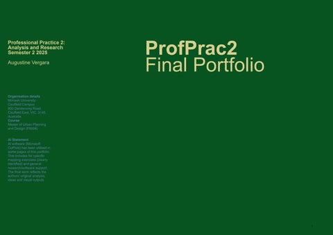 Professional Practice 2: Analysis and Research focused on Transportation 