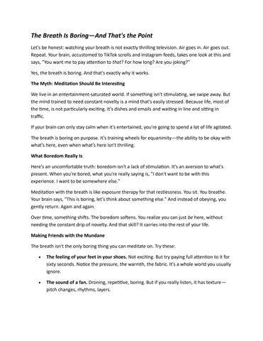 The Breath Is Boring