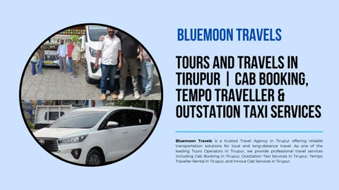 Bluemoon Travels – Tours and Travels in Tirupur | Cab Booking, Tempo Traveller & Outstation Taxi Ser