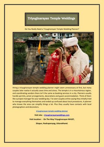 Do You Really Need a Triyuginarayan Temple Wedding Planner