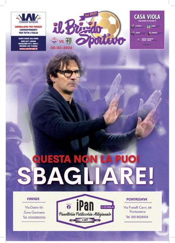 IL BRIVIDO SPORTIVO STADIO FIORENTINA-PARMA DEL 08-03-2026