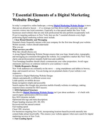 7 Essential Elements of a Digital Marketing Website Design
