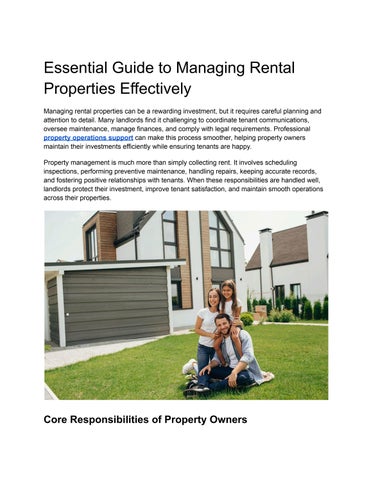 Essential Guide to Managing Rental Properties Effectively