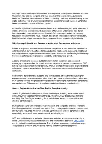 Best Digital Marketing Services in Lahore for Strong Online Brand Presence 