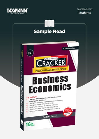 Taxmann's Business Economics (Economics) | CRACKER
