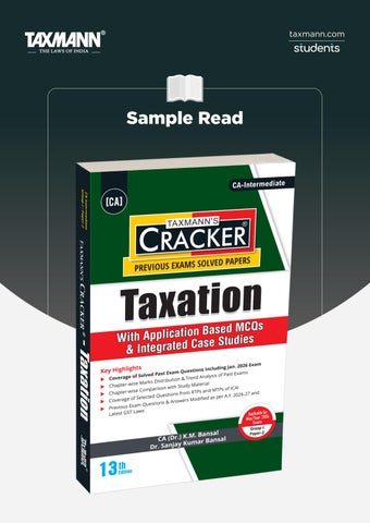 Taxmann's Taxation (Tax) | CRACKER