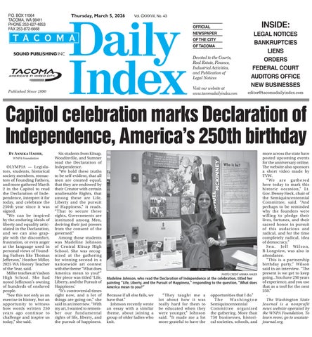 Tacoma Daily Index, March 05, 2026