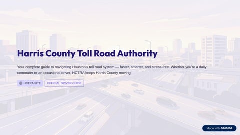 HCTRA Login Guide and Toll Account Management Instructions