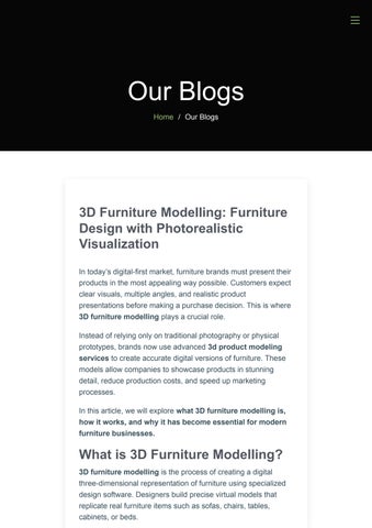 3D Furniture Modelling: Furniture Design with Photorealistic Visualization
