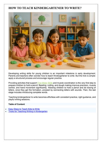 How to Teach Kindergartener to Write