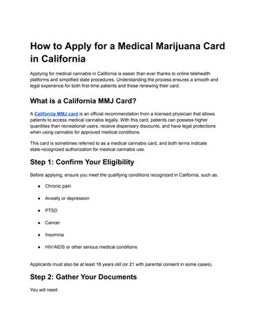 How to Apply for a Medical Marijuana Card in California