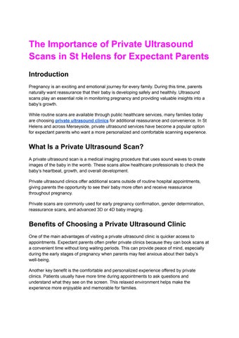 Private Ultrasound Clinic in St Helens | Pregnancy Scan Guide