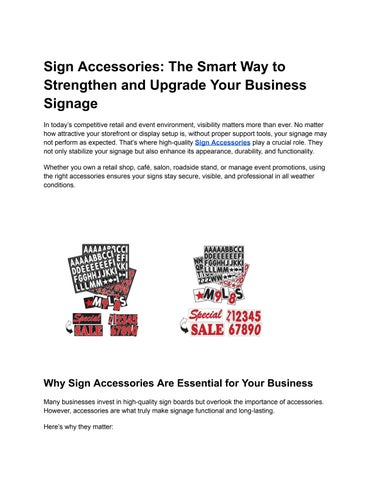 Sign Accessories | Durable Sidewalk Sign Accessories