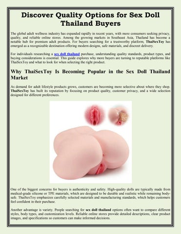 Discover Quality Options for Sex Doll Thailand Buyers