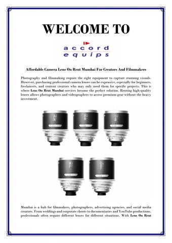 Professional Camera Lens Rental Service in Mumbai