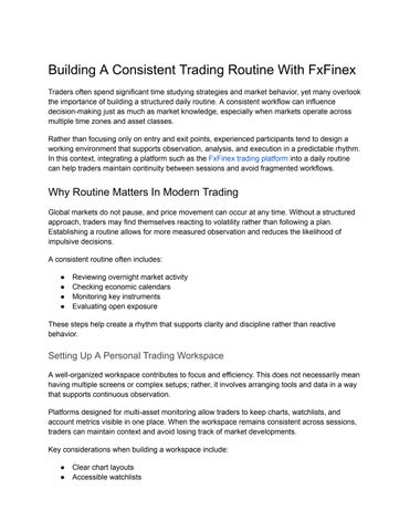 Building A Consistent Trading Routine With FxFinex