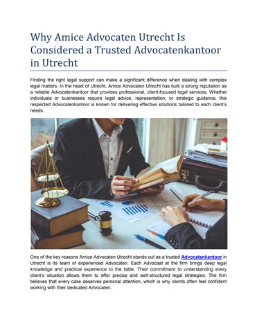 Amice Advocaten Utrecht Hét advocatenkantoor in Utrecht.